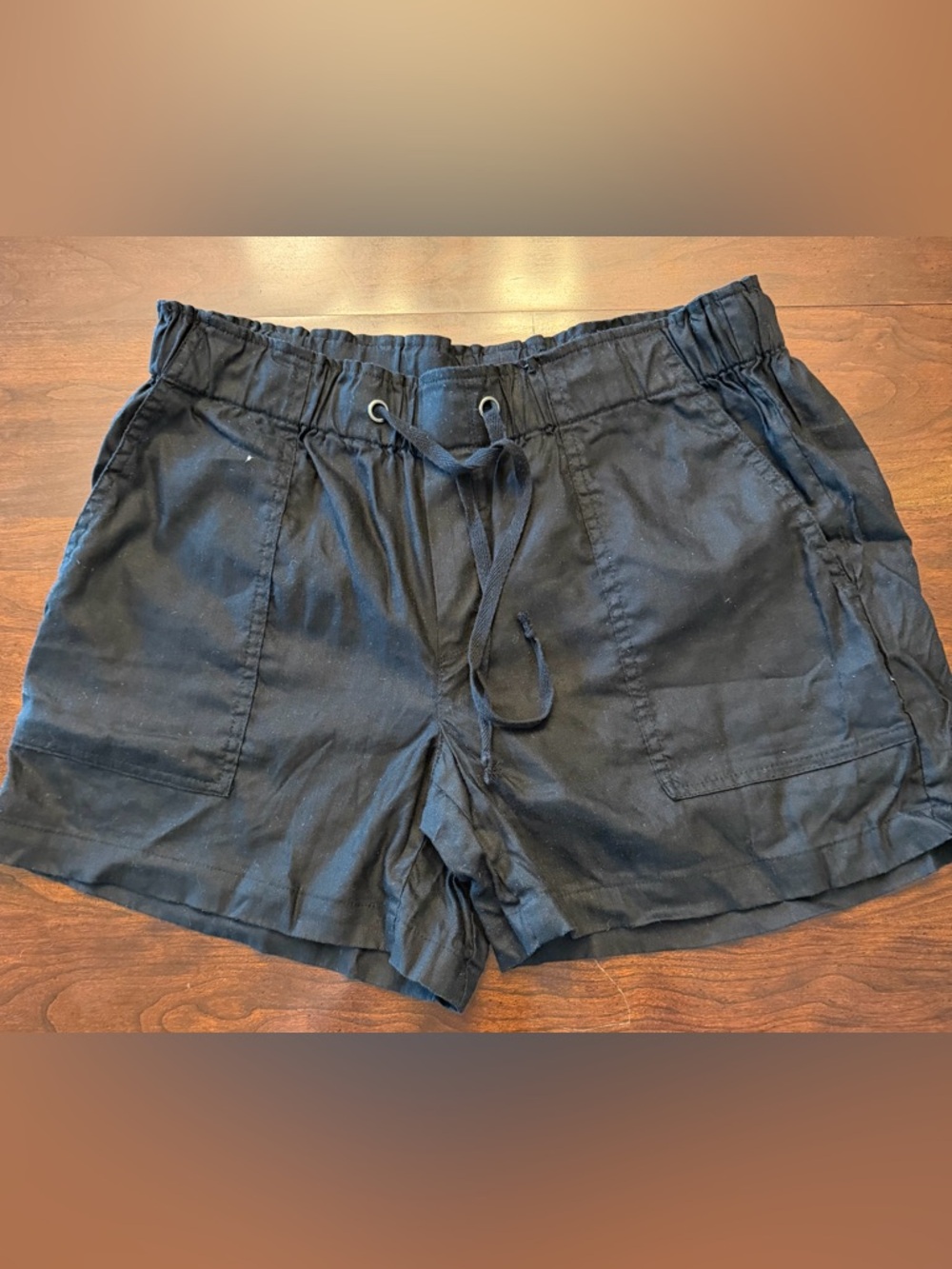 Kut from the Kloth Black Drawstring Linen Blend Shorts